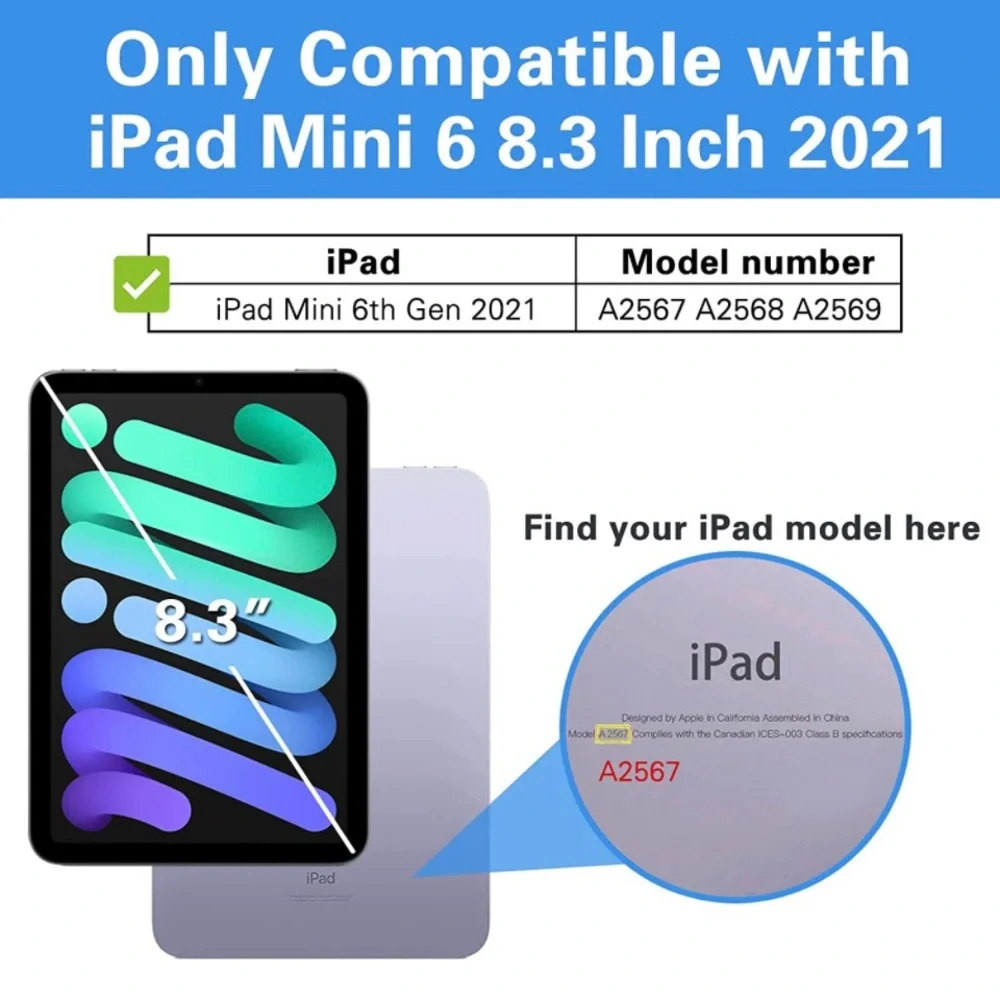 iPad Mini 6 6th Generation Case 8.3 Inch with Pencil Holder